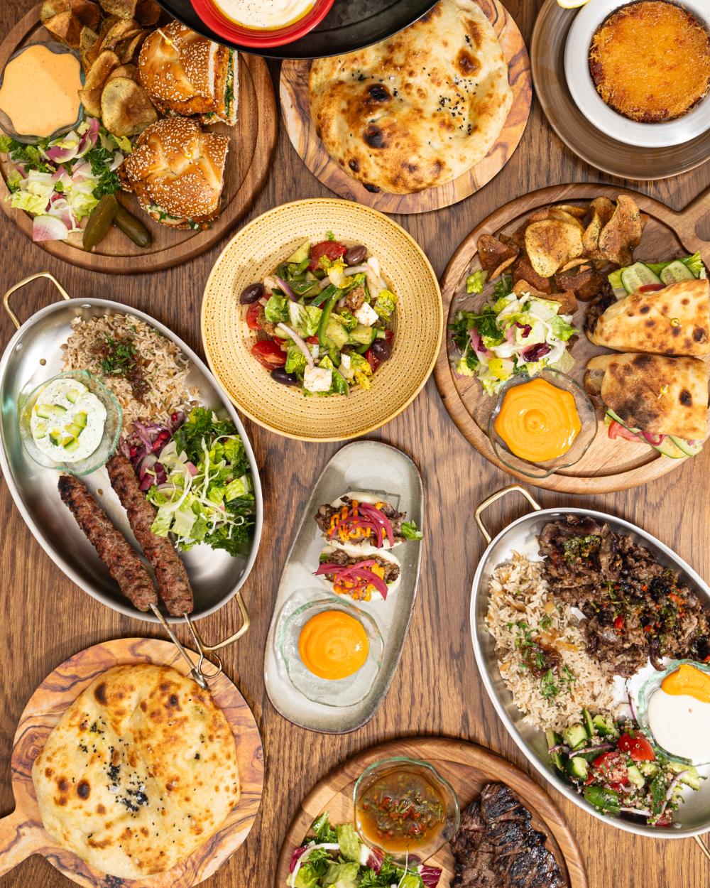 Overhead mezze spread