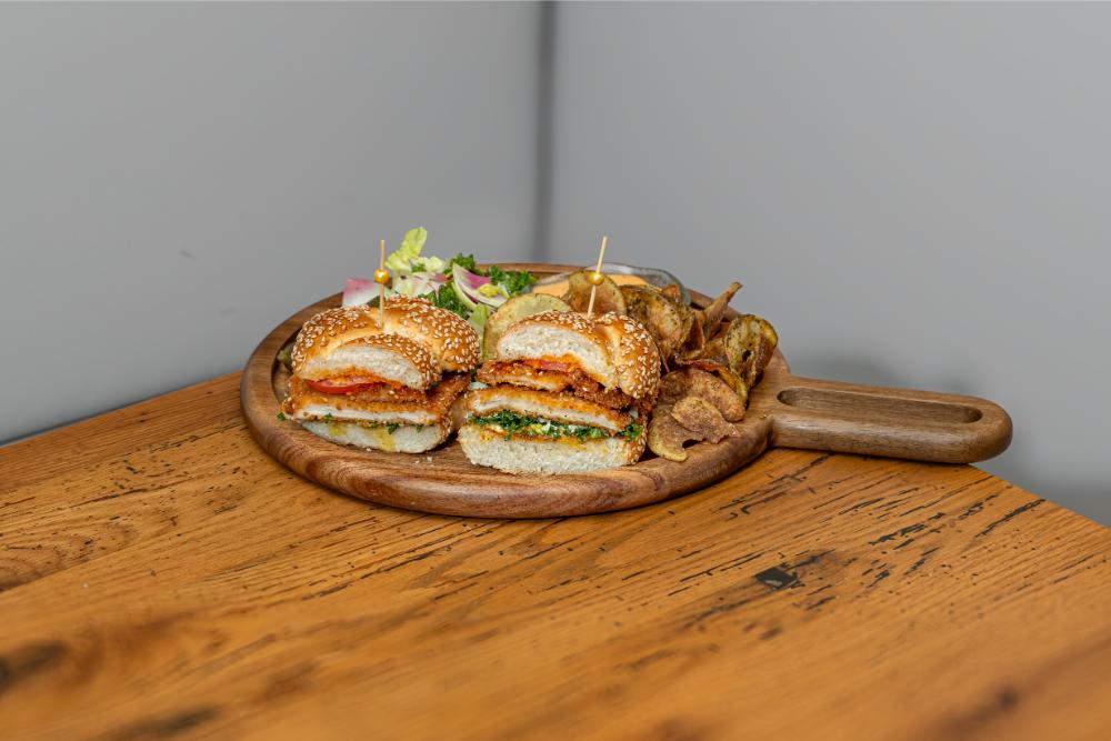 Sandwiches plated on a white dish