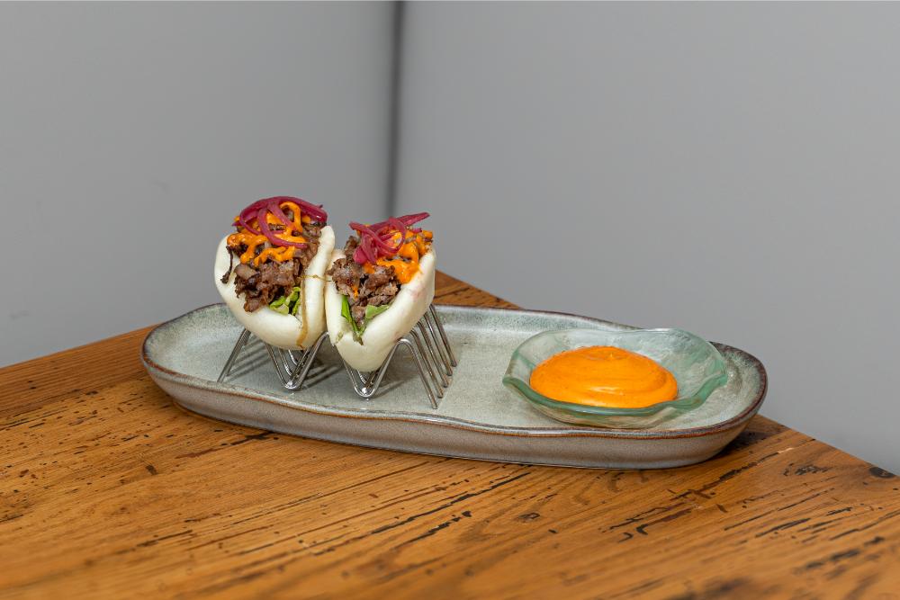 Small plate with colorful garnish