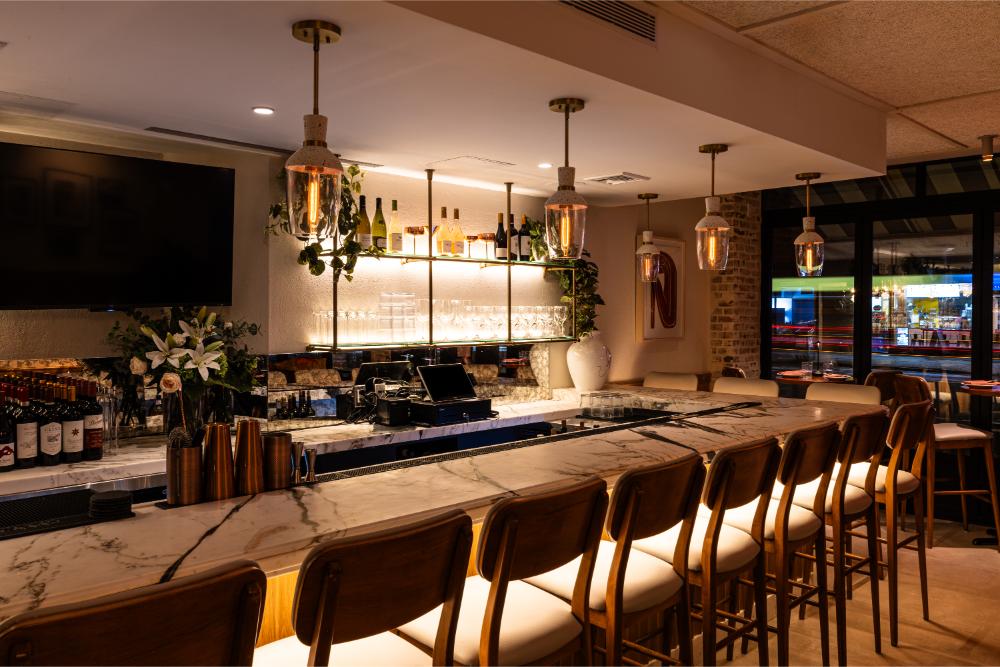 Colorful food and drink presentation